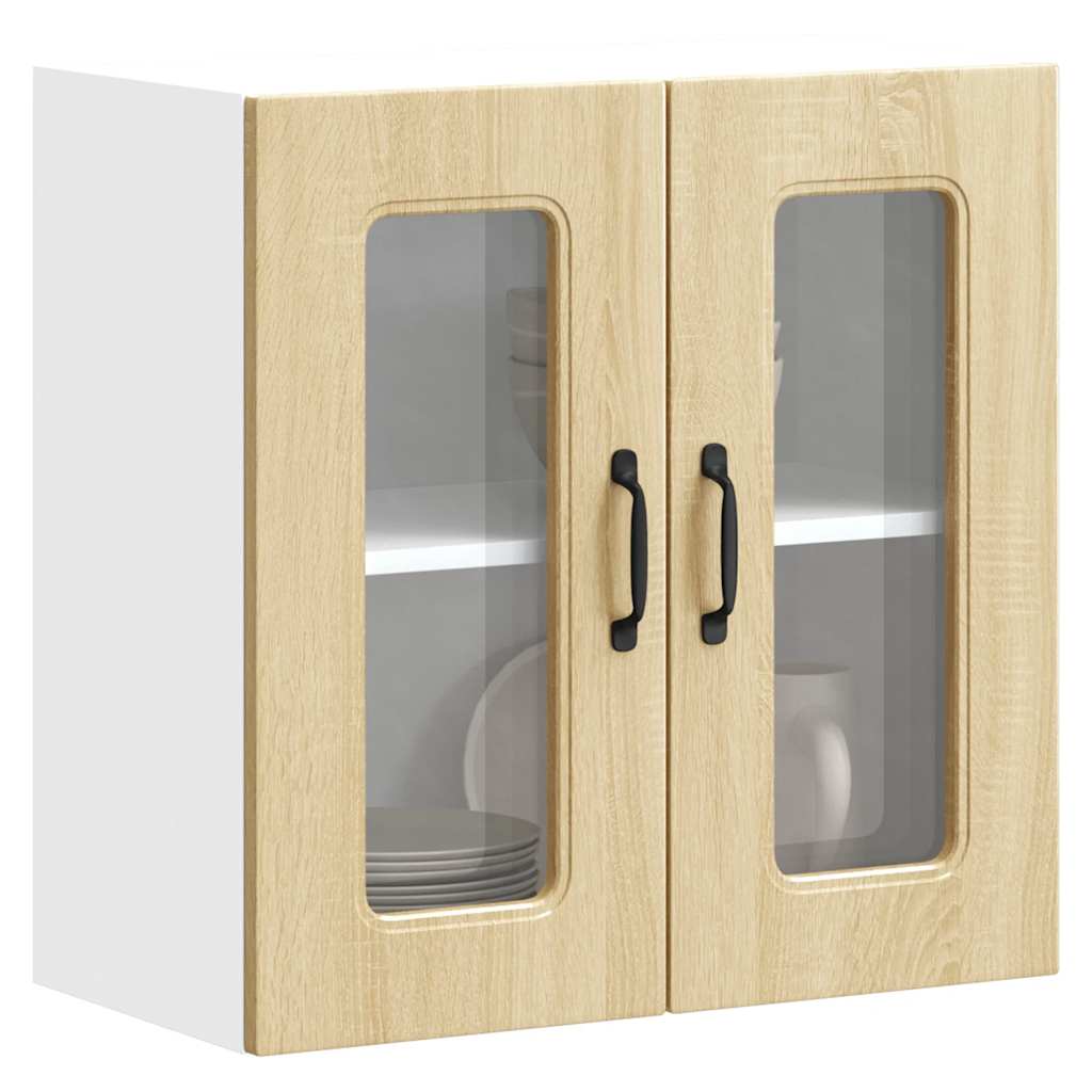 Küchen-Hängeschrank mit Glastür Kalmar Sonoma-Eiche Holzwerkstoff