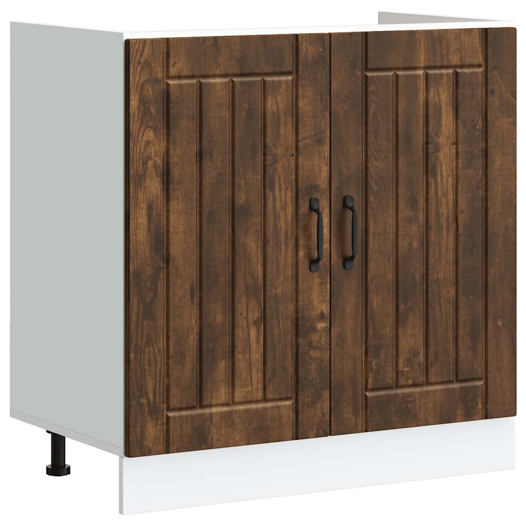 Spülenunterschrank Lucca Räuchereiche Holzwerkstoff