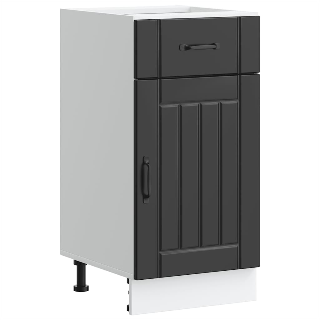 Küchen-Unterschrank Lucca Schwarz Holzwerkstoff
