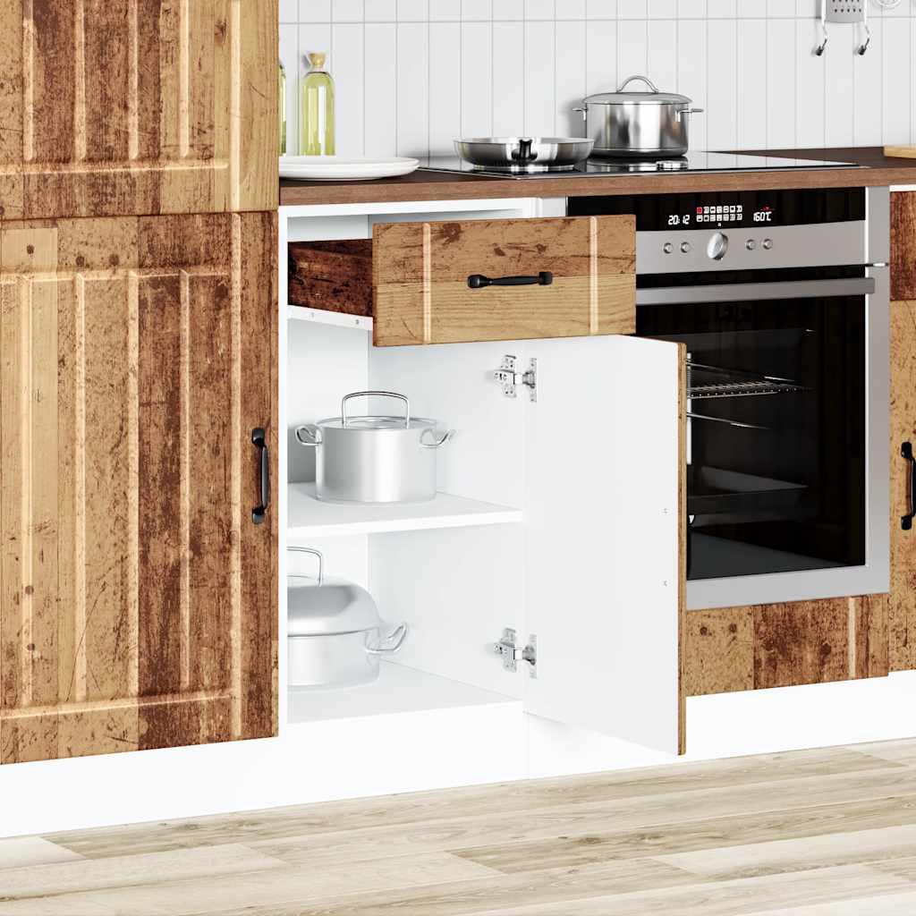 Küchen-Unterschrank Lucca Altholz-Optik Holzwerkstoff