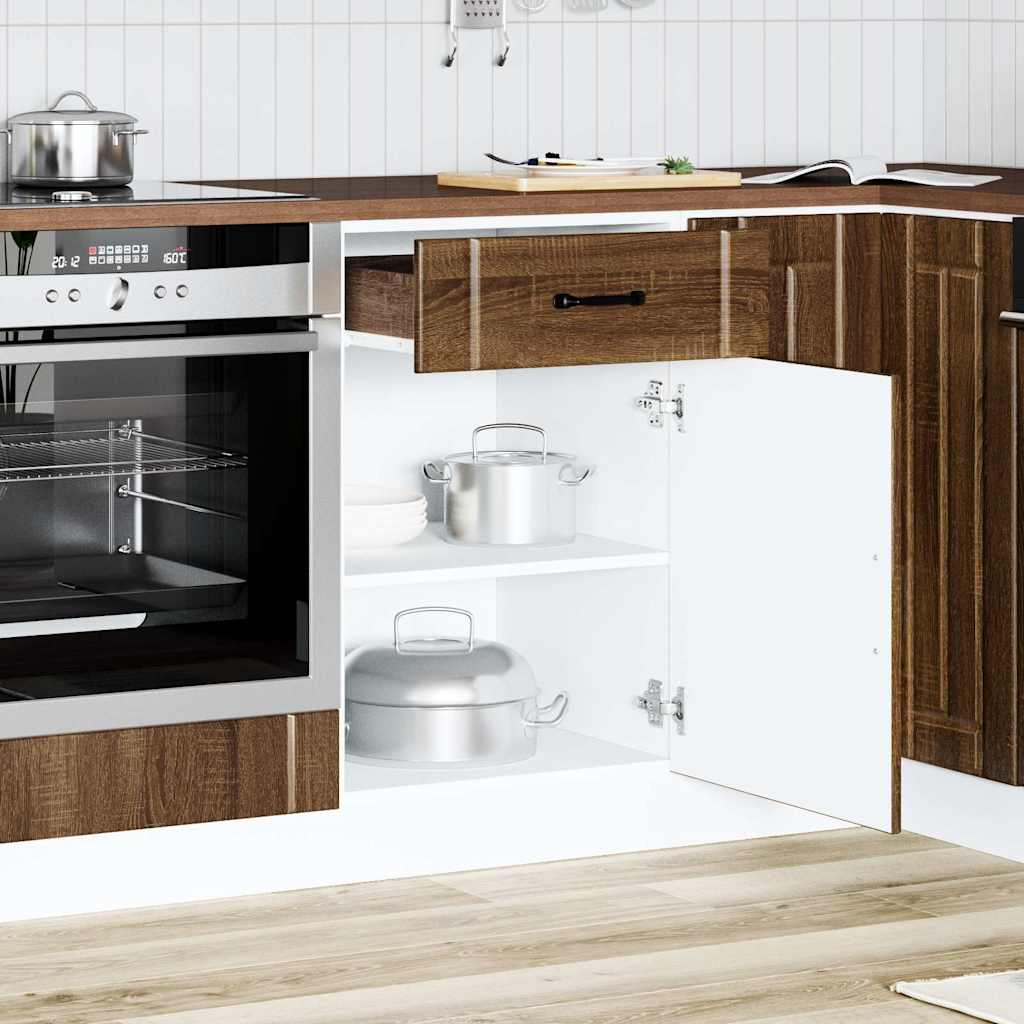 Küchen-Unterschrank Lucca Braun Eichen-Optik Holzwerkstoff