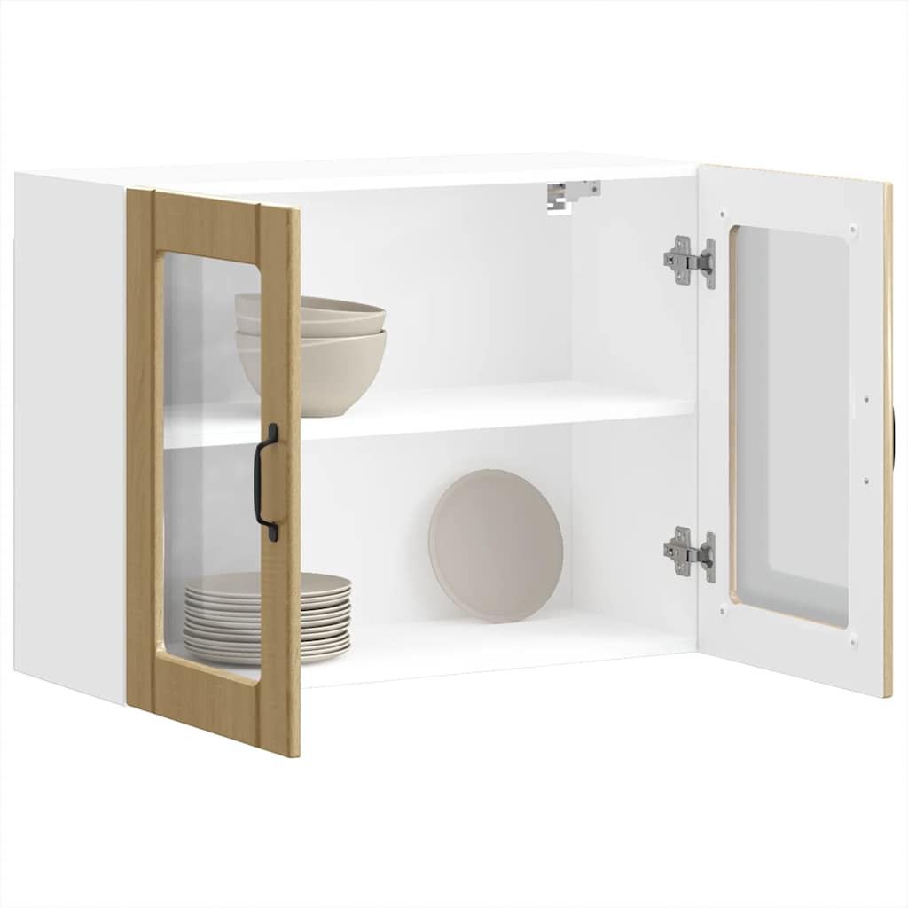 Küchen-Hängeschrank mit Glastür Lucca Sonoma-Eiche Holzwerkstoff