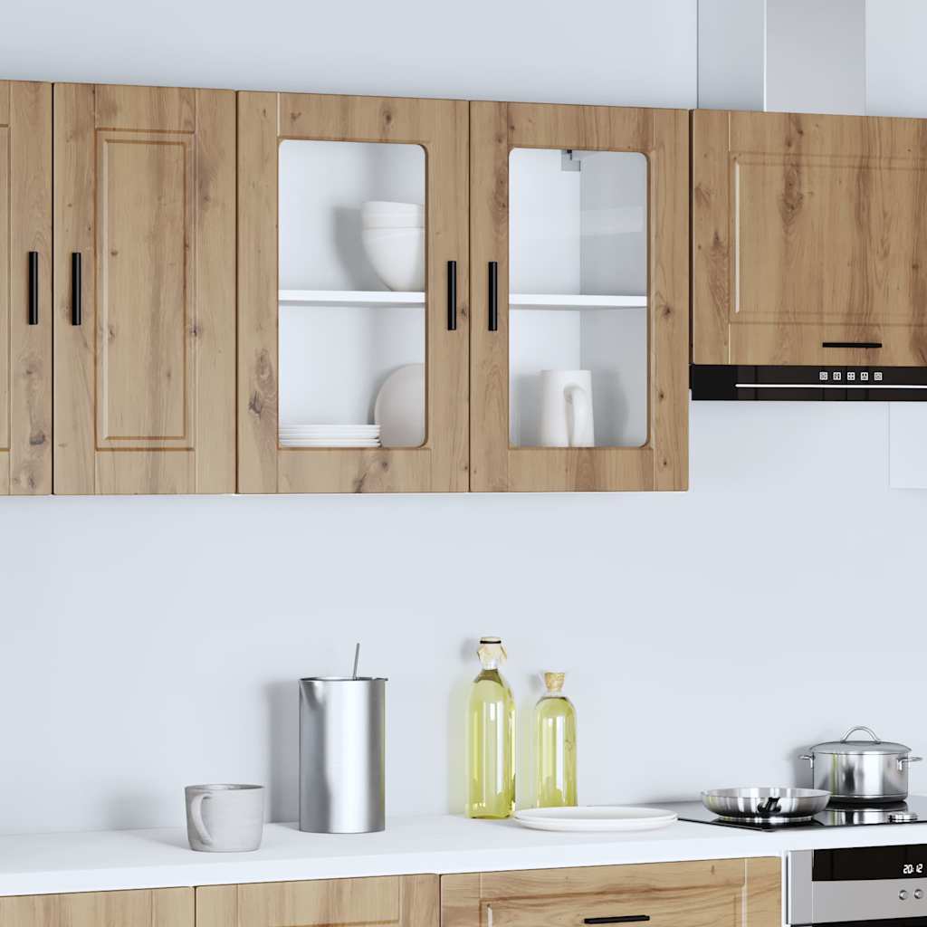 Küchen-Hängeschrank mit Glastür Porto Artisan-Eiche