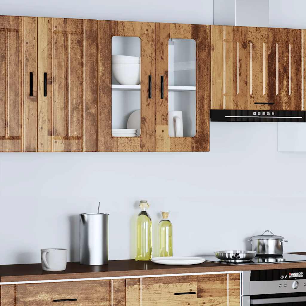 Küchen-Hängeschrank mit Glastür Porto Altholz-Optik