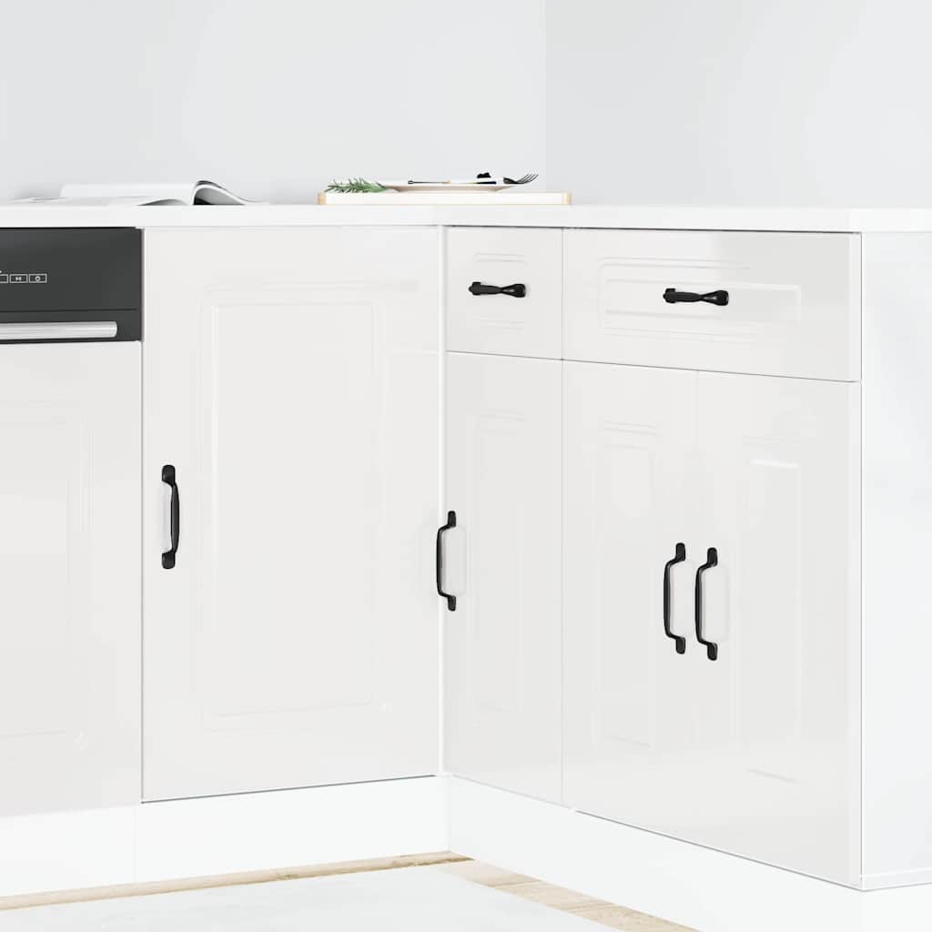 Küchenunterschrank „Kalmar“ Hochglanz-Weiß Holzwerkstoff