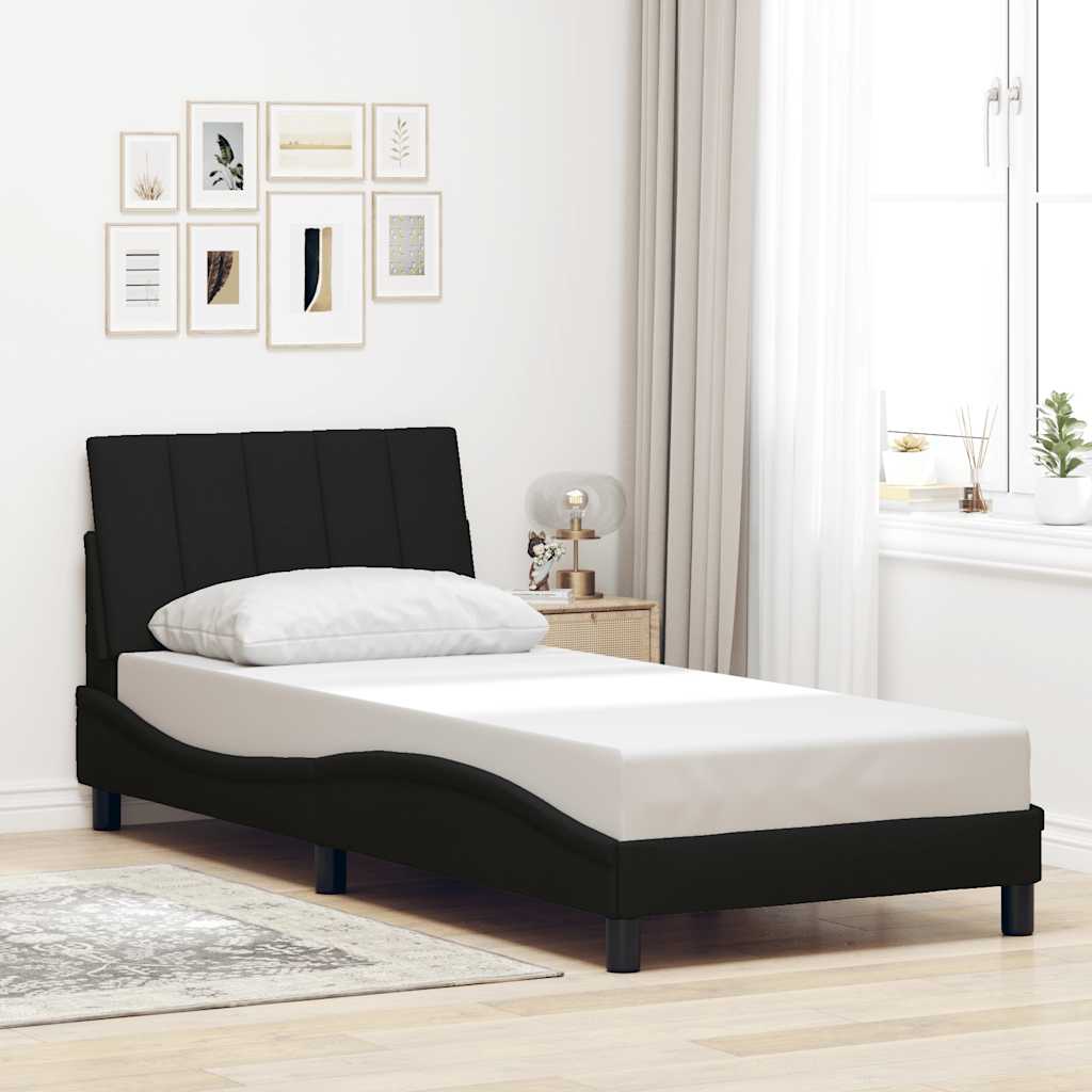 Bettgestell ohne Matratze "Hanko" Schwarz 80x200 cm Stoff