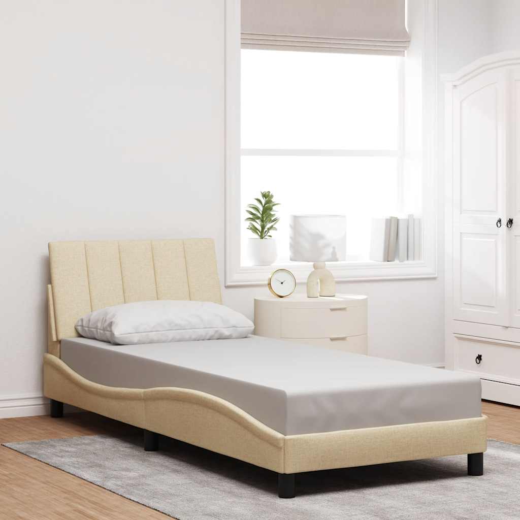 Bettgestell ohne Matratze "Hanko" Creme 80x200 cm Stoff