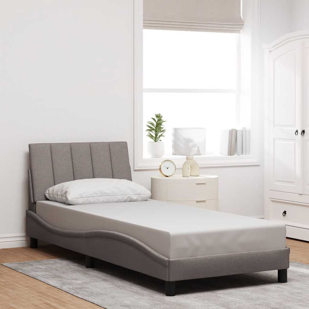 Bettgestell ohne Matratze "Hanko" Taupe 90x200 cm Stoff