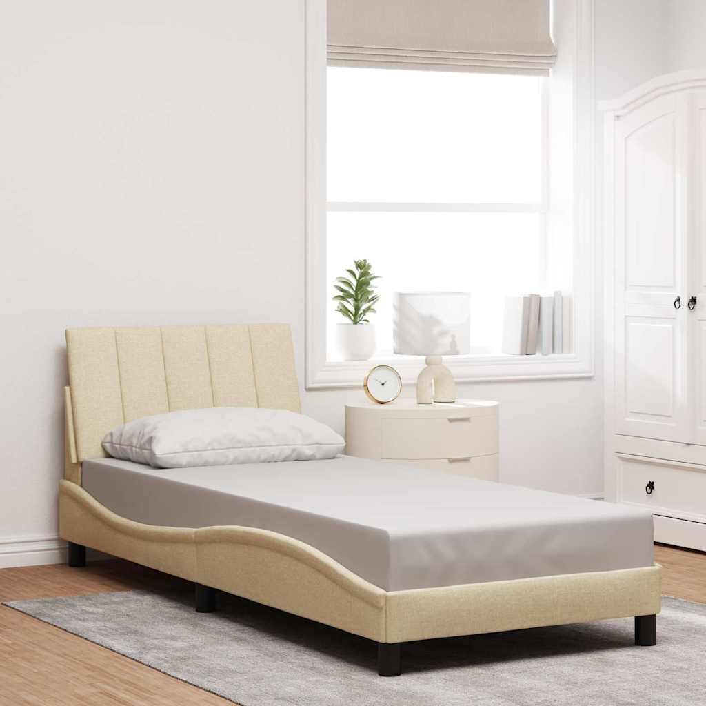 Bettgestell ohne Matratze "Hanko" Creme 90x200 cm Stoff