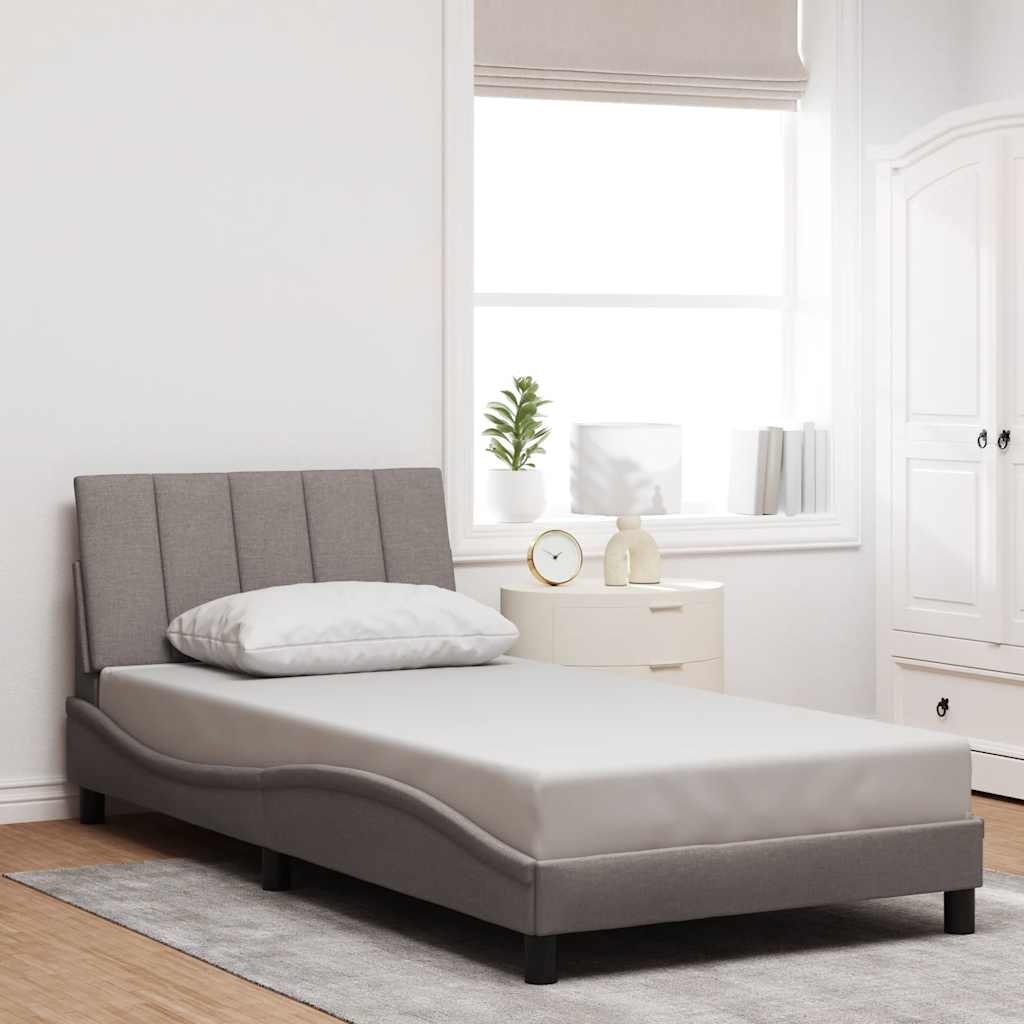 Bettgestell ohne Matratze "Hanko" Taupe 100x200 cm Stoff