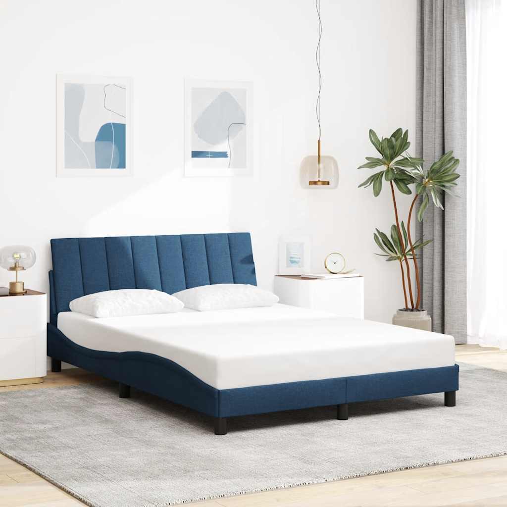 Bettgestell ohne Matratze "Hanko" Blau 140x190 cm Stoff