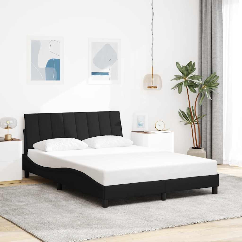 Bettgestell ohne Matratze "Hanko" Schwarz 140x200 cm Stoff