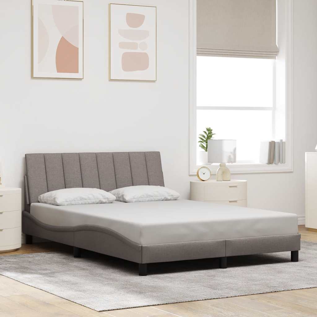 Bettgestell ohne Matratze "Hanko" Taupe 140x200 cm Stoff