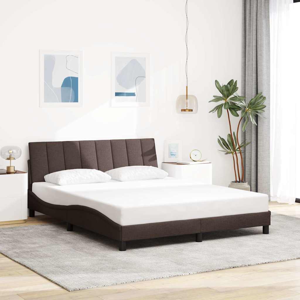 Bettgestell ohne Matratze "Hanko" Dunkelbraun 160x200 cm Stoff