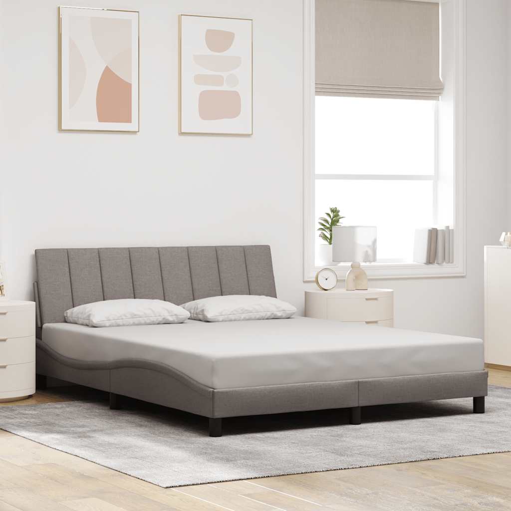 Bettgestell ohne Matratze "Hanko" Taupe 160x200 cm Stoff