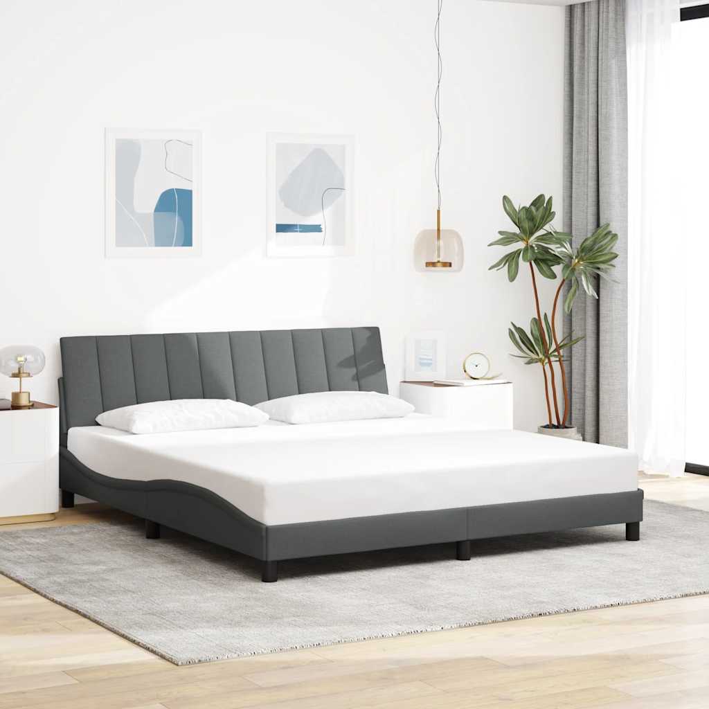 Bettgestell ohne Matratze "Hanko" Dunkelgrau 180x200 cm Stoff
