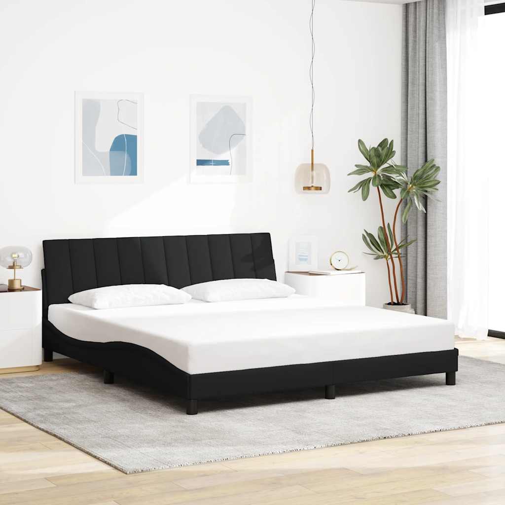 Bettgestell ohne Matratze "Hanko" Schwarz 180x200 cm Stoff