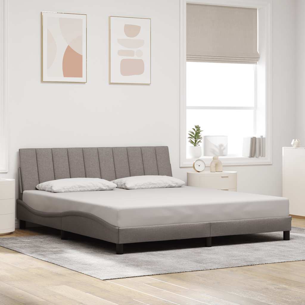 Bettgestell ohne Matratze "Hanko" Taupe 180x200 cm Stoff