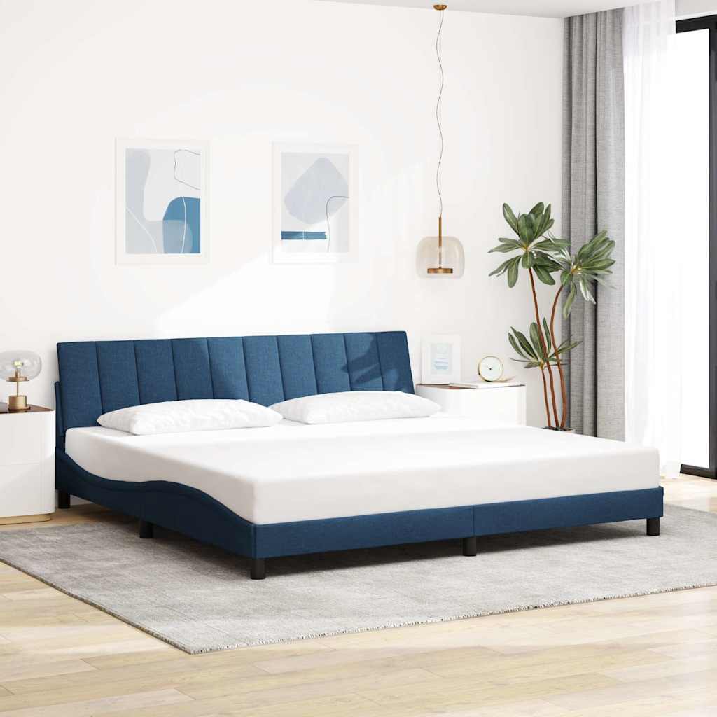 Bettgestell ohne Matratze "Hanko" Blau 200x200 cm Stoff