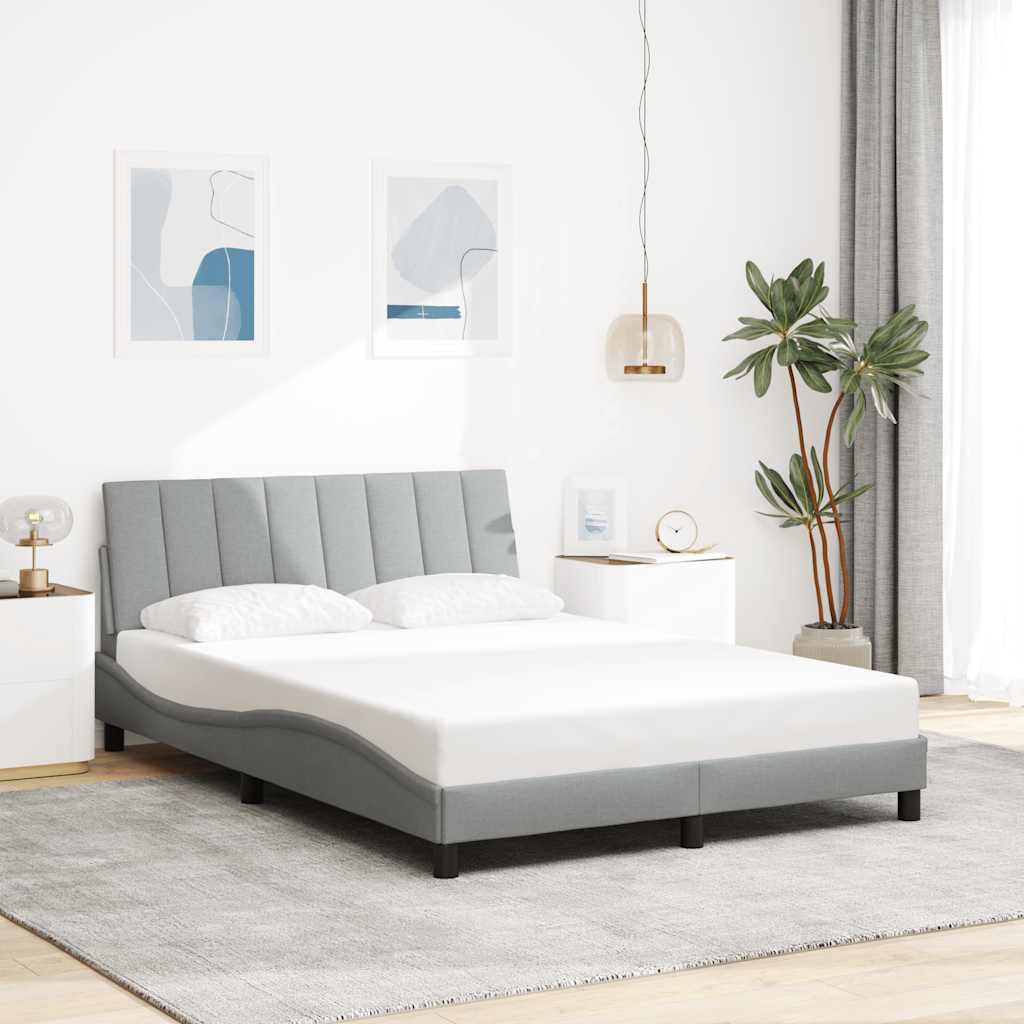 Bettgestell ohne Matratze "Hanko" Hellgrau 120x200 cm Stoff
