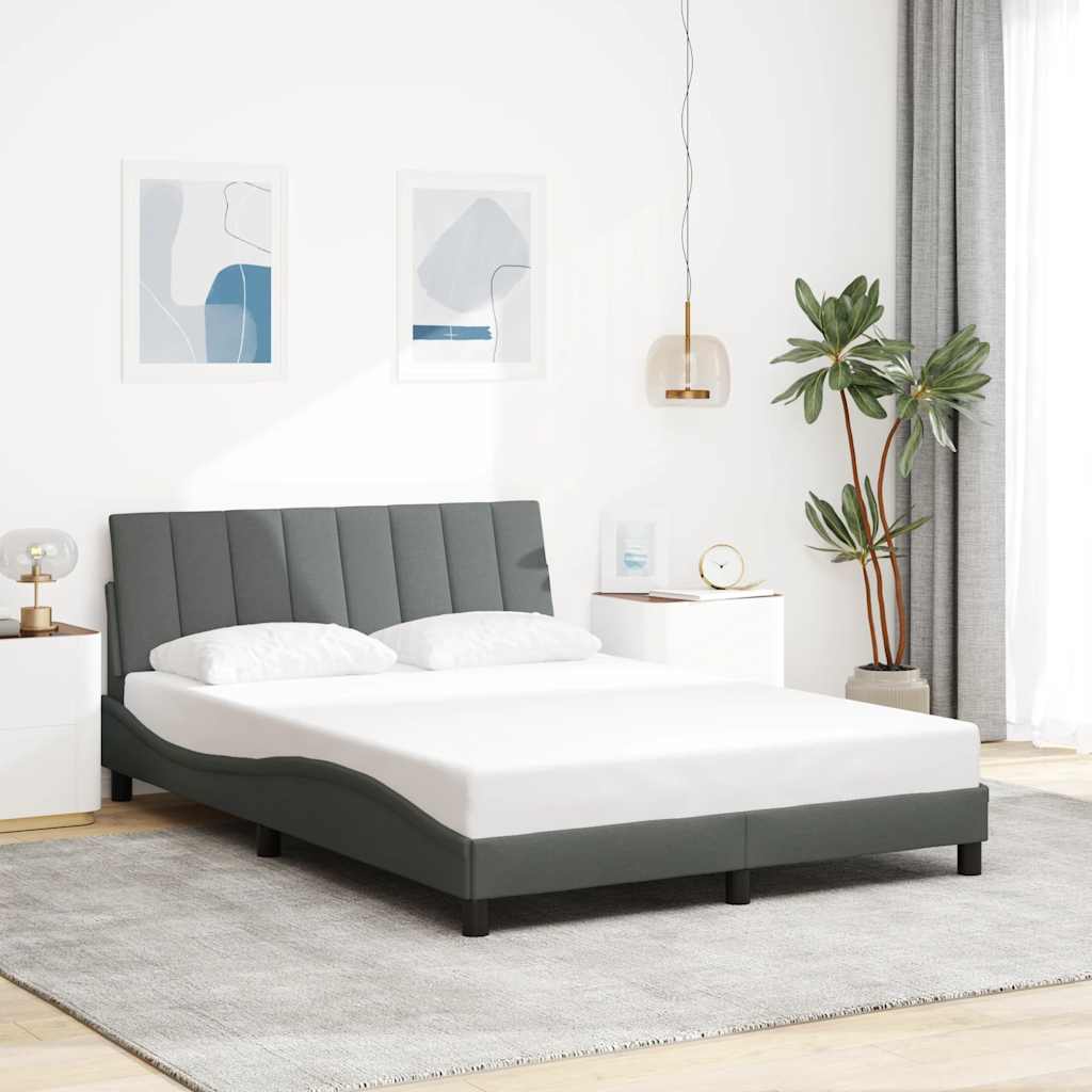 Bettgestell ohne Matratze "Hanko" Dunkelgrau 120x200 cm Stoff