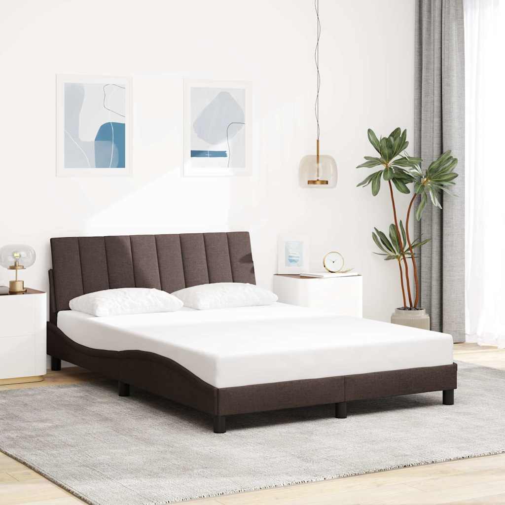 Bettgestell ohne Matratze "Hanko" Dunkelbraun 140x200 cm Stoff