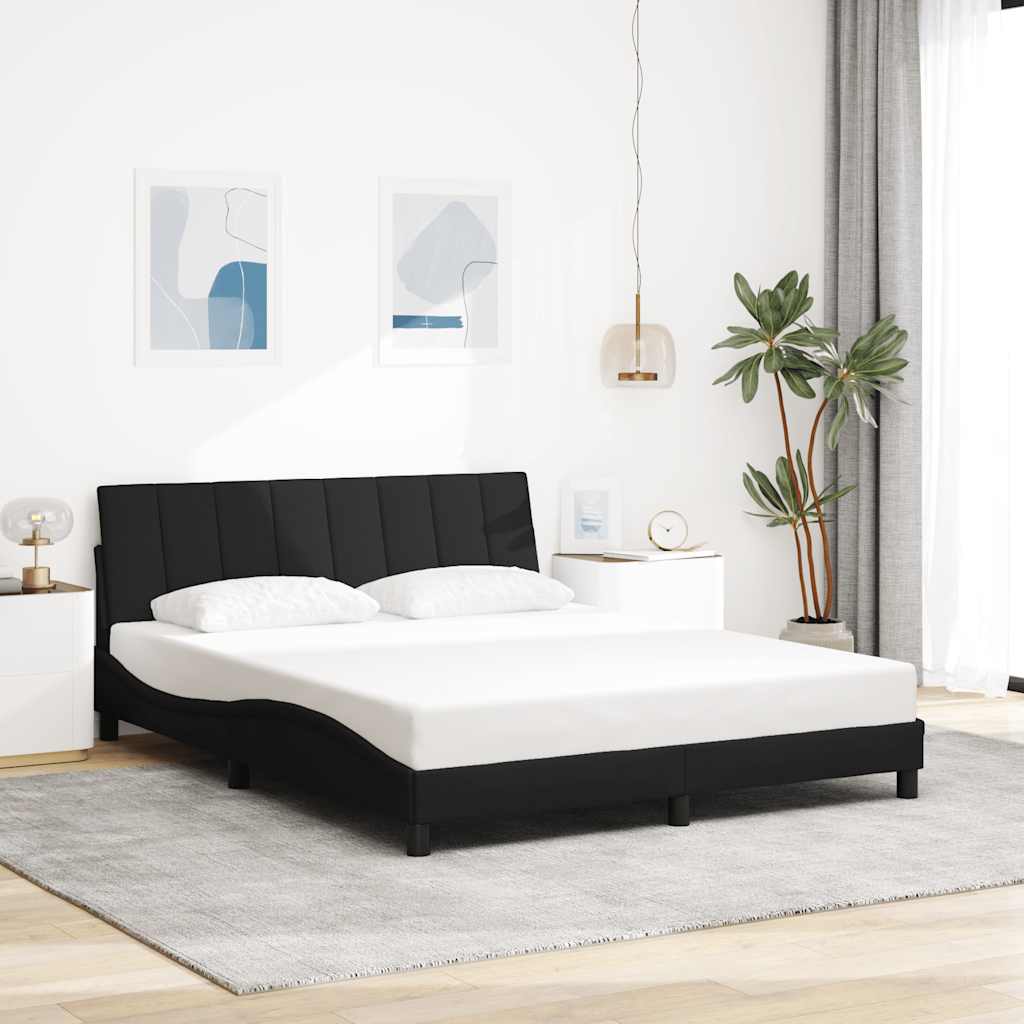 Bettgestell ohne Matratze "Hanko" Schwarz 160x200 cm Stoff