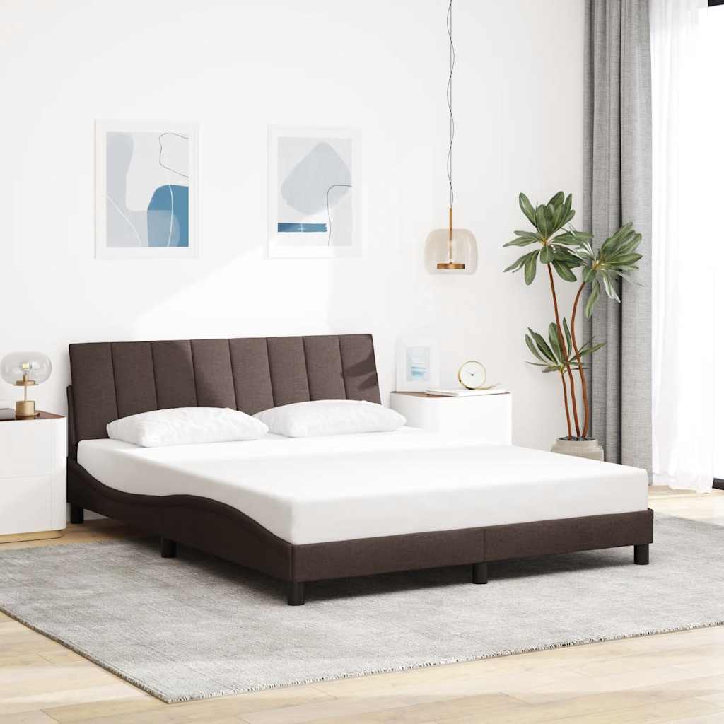 Bettgestell ohne Matratze "Hanko" Dunkelbraun 160x200 cm Stoff