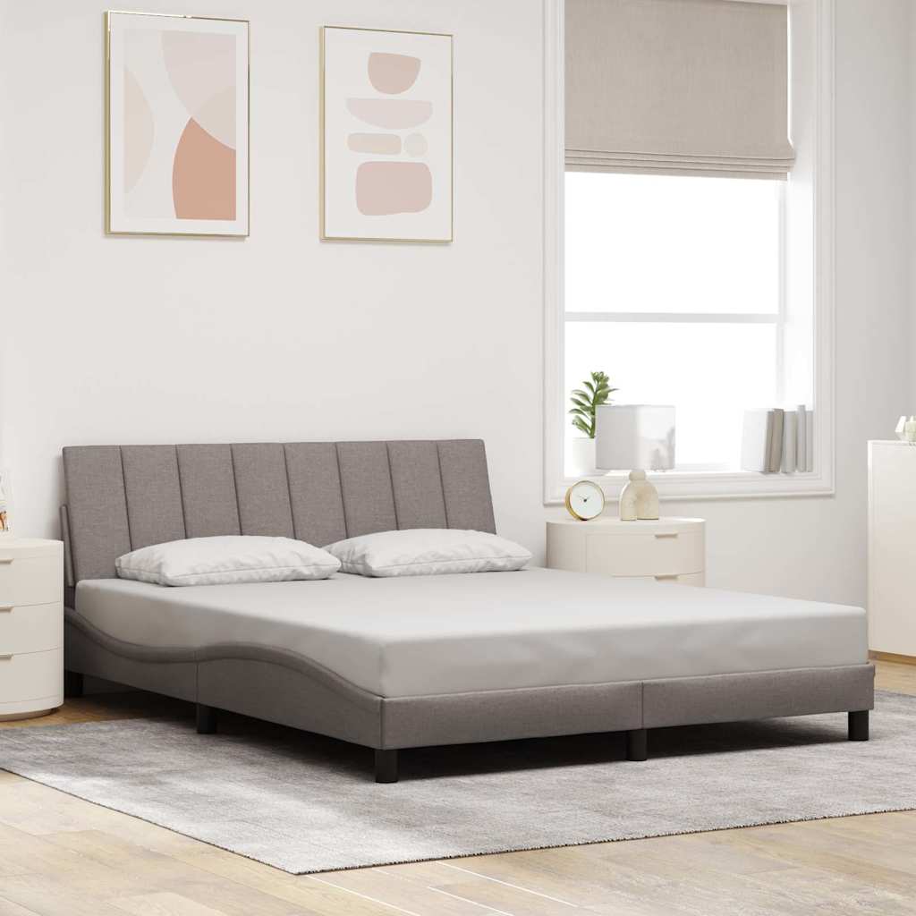 Bettgestell ohne Matratze "Hanko" Taupe 160x200 cm Stoff