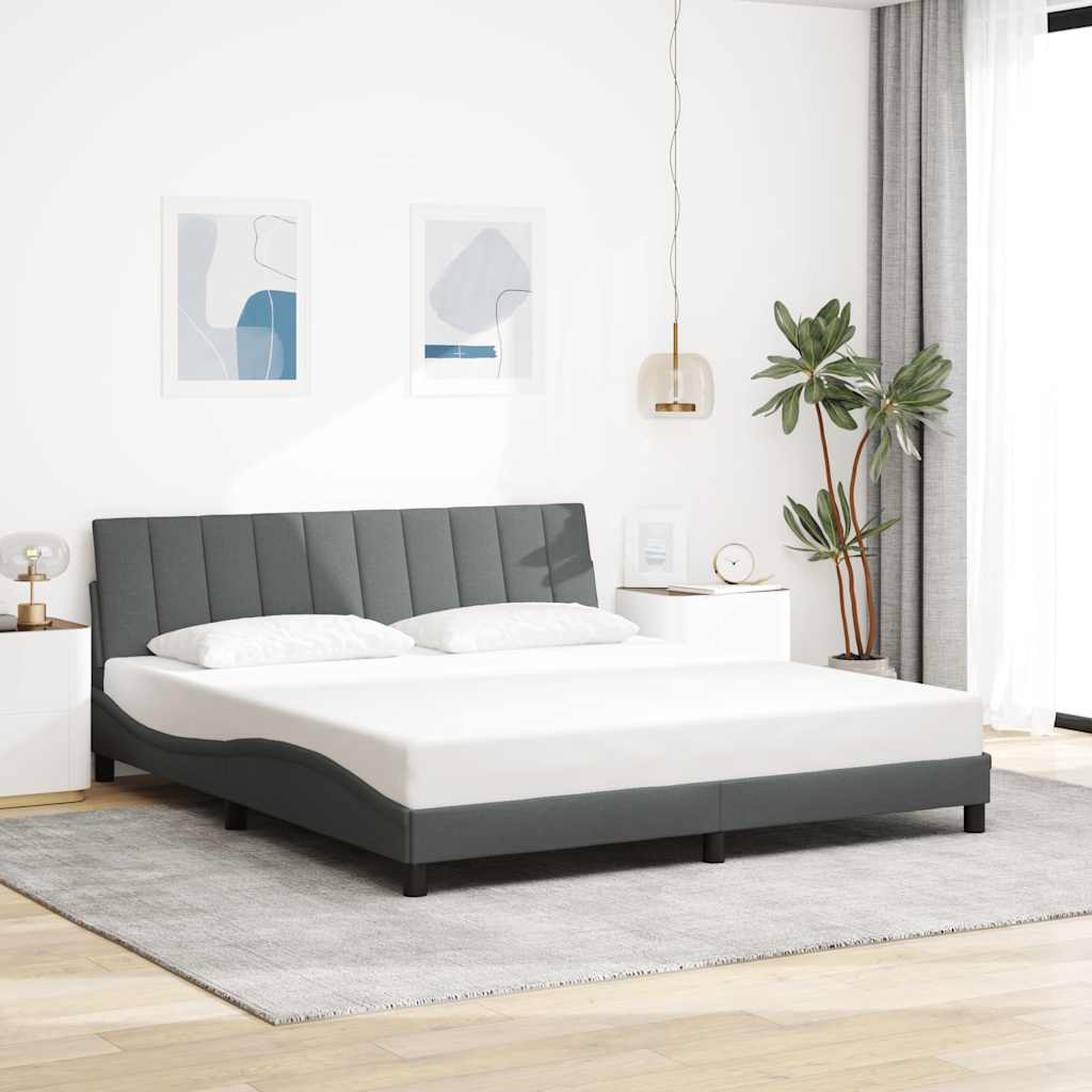 Bettgestell ohne Matratze "Hanko" Dunkelgrau 180x200 cm Stoff