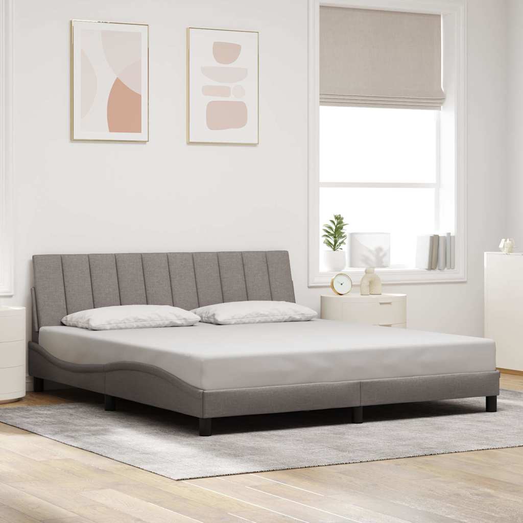 Bettgestell ohne Matratze "Hanko" Taupe 180x200 cm Stoff
