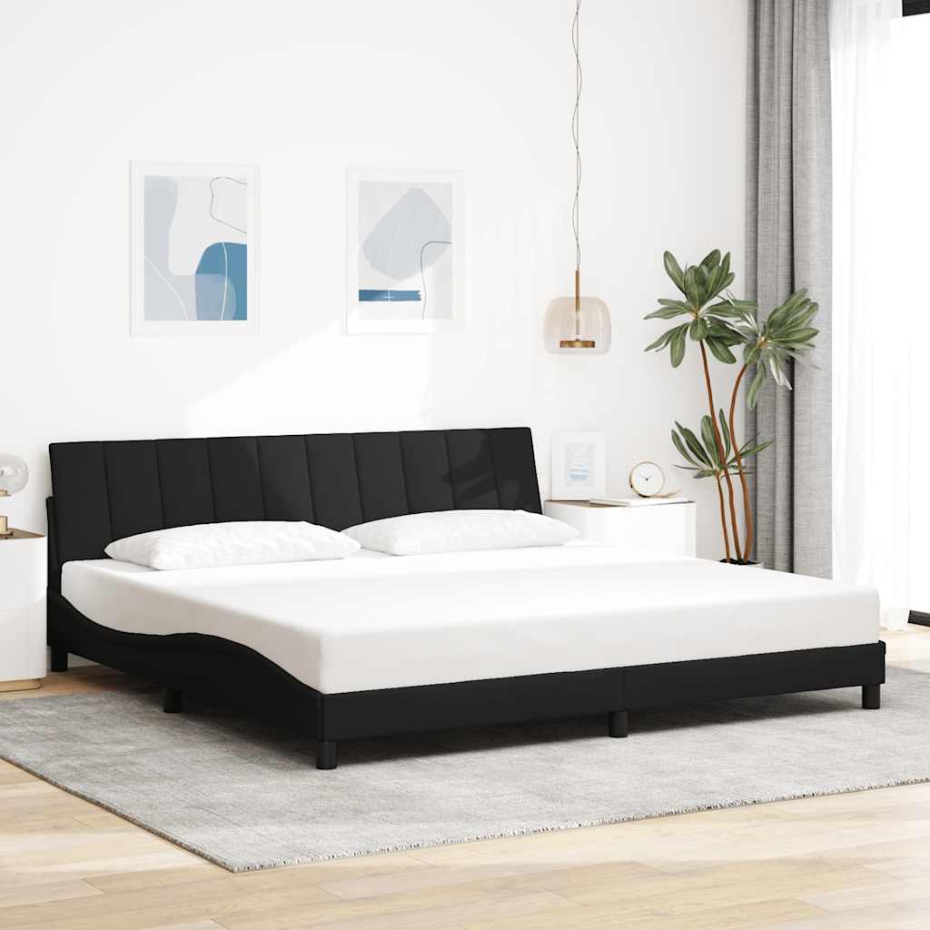 Bettgestell ohne Matratze "Hanko" Schwarz 200x200 cm Stoff