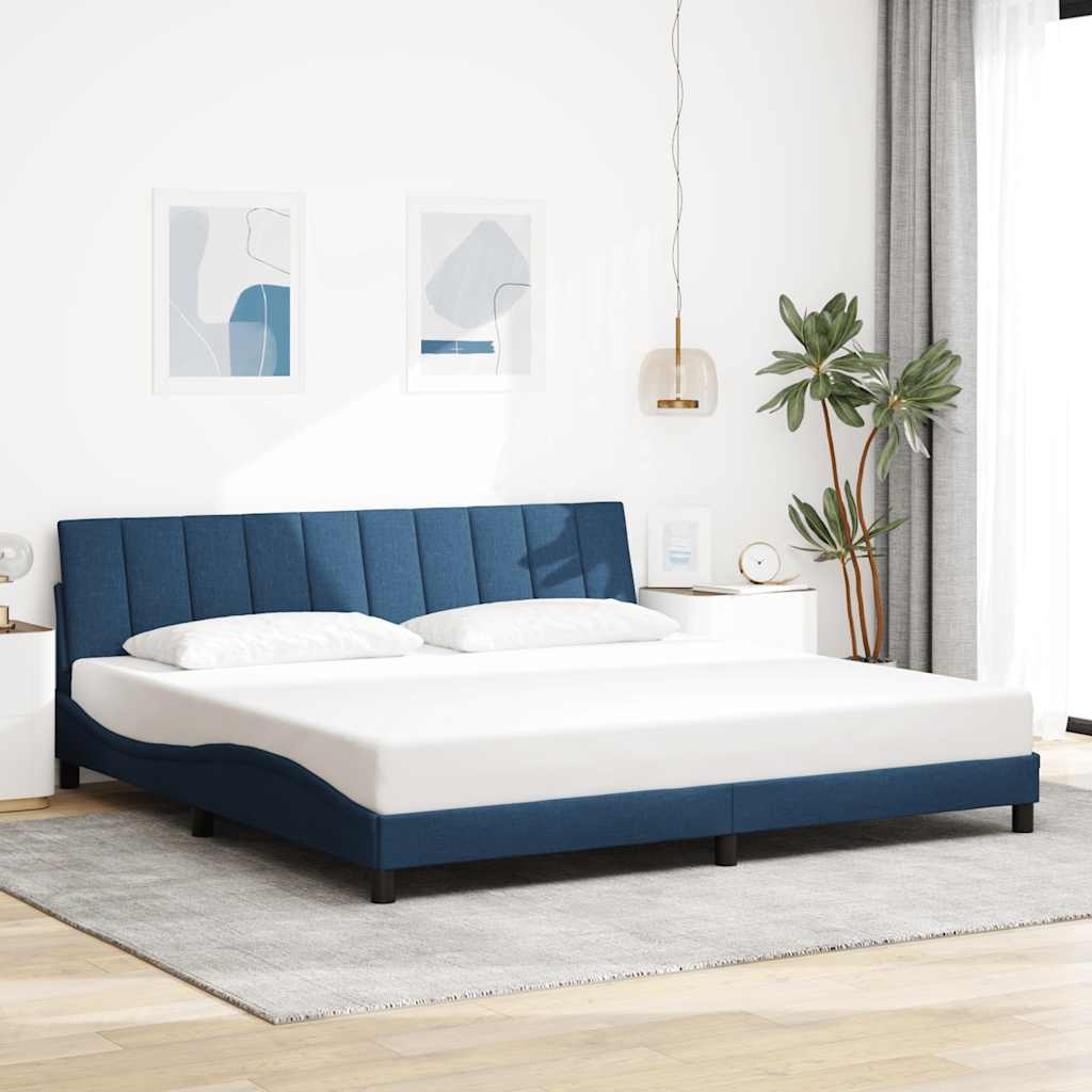 Bettgestell ohne Matratze "Hanko" Blau 200x200 cm Stoff
