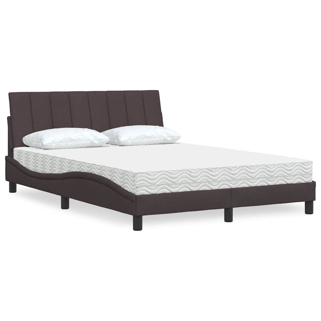 Bett mit Matratze "Hanko" Dunkelbraun 120x200 cm Stoff