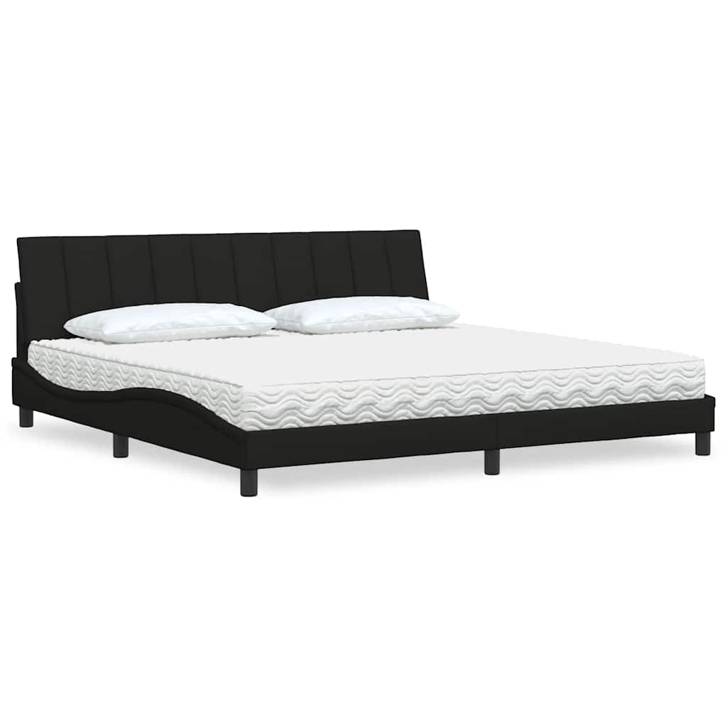Bett mit Matratze "Hanko" Schwarz 200x200 cm Stoff