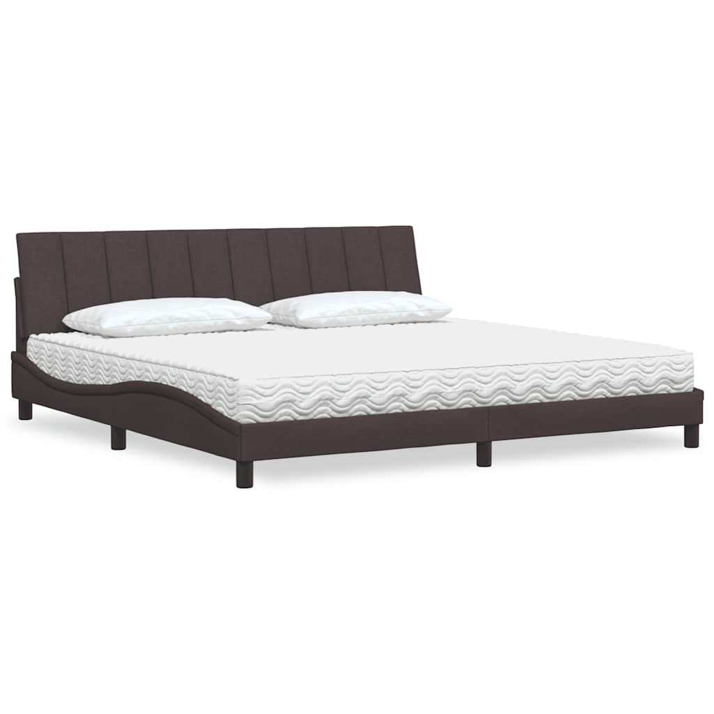 Bett mit Matratze "Hanko" Dunkelbraun 200x200 cm Stoff