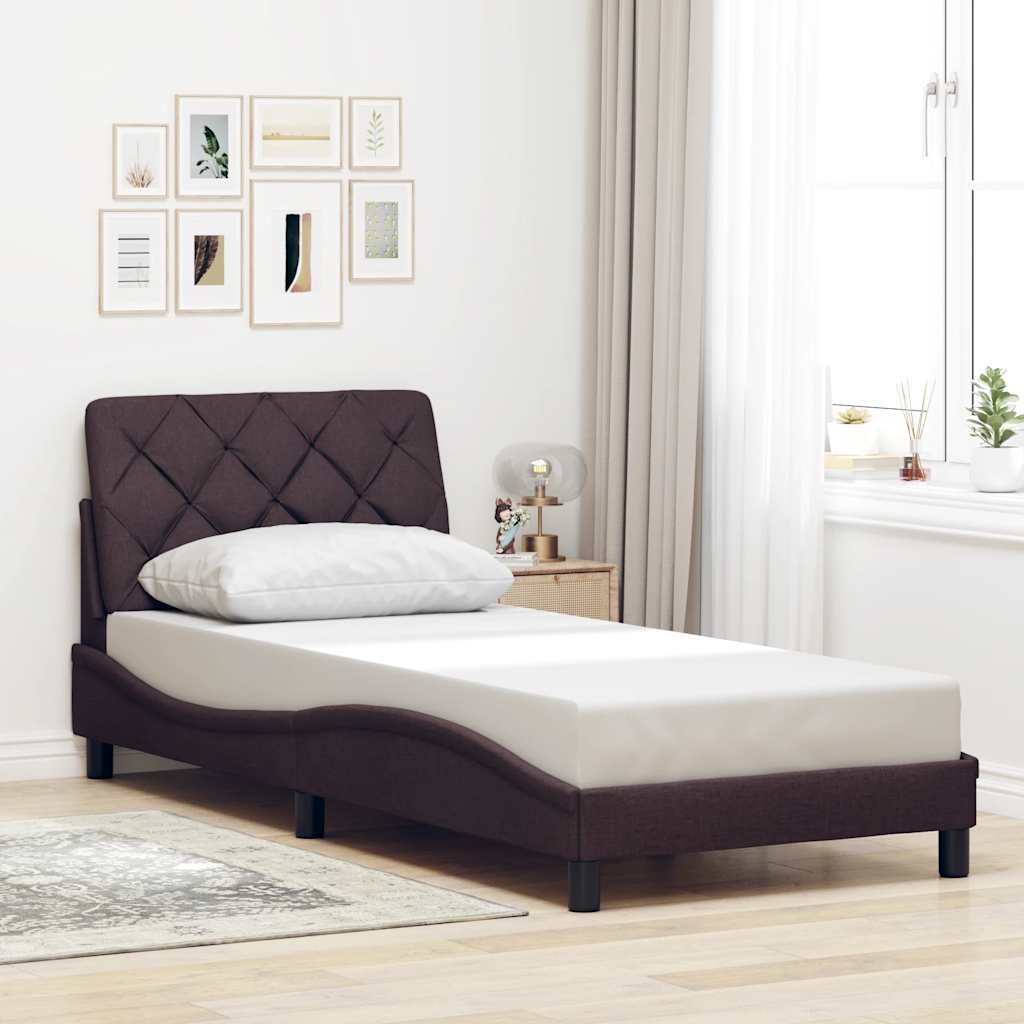 Bettgestell ohne Matratze Dunkelbraun 80x200 cm Stoff