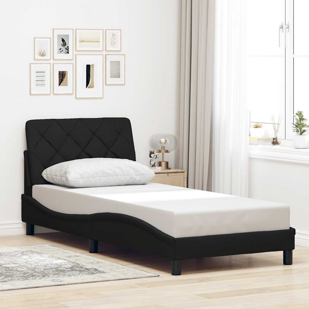 Bettgestell ohne Matratze Schwarz 90x190 cm Stoff