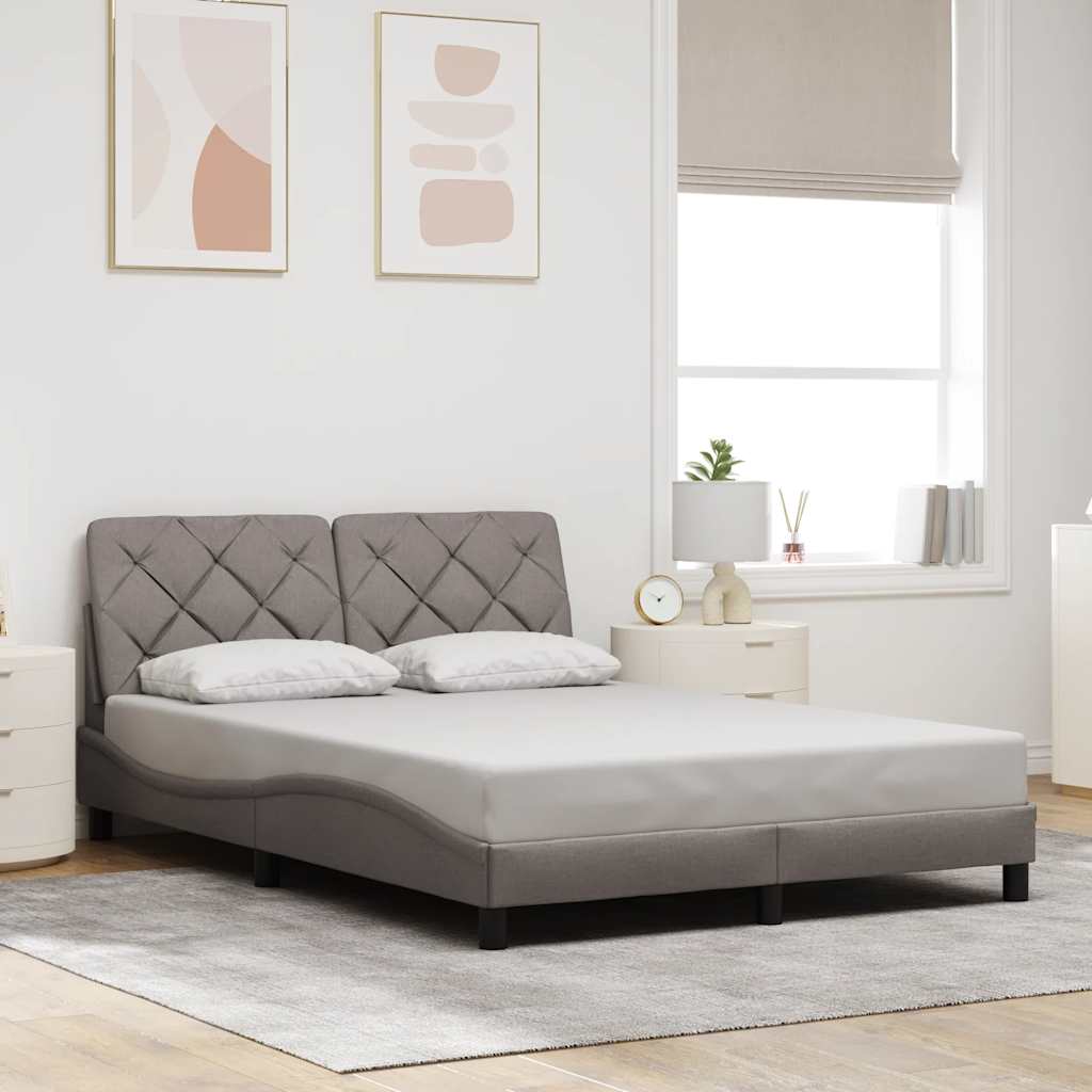 Bettgestell ohne Matratze Taupe 140x190 cm Stoff