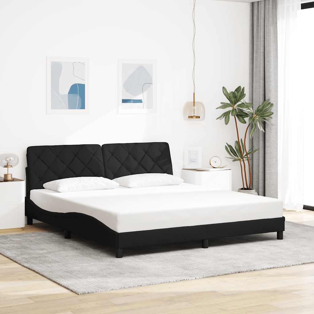 Bettgestell ohne Matratze Schwarz 180x200 cm Stoff
