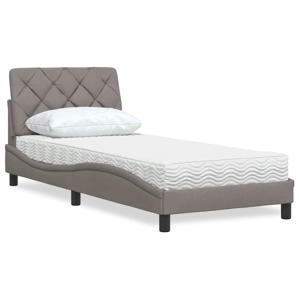 Bett mit Matratze Taupe 80x200 cm Stoff