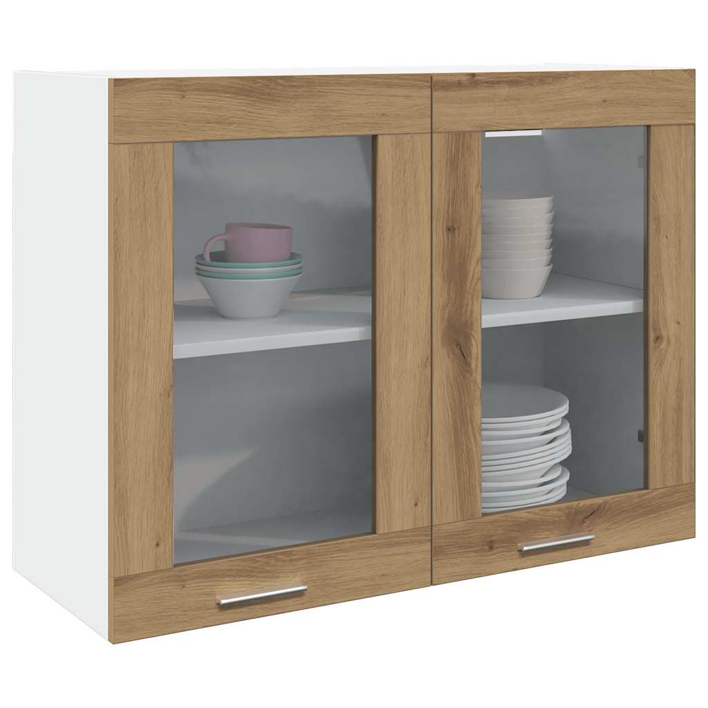 Hängeglasschrank Lyon Artisan-Eiche 80x31x60 cm Holzwerkstoff