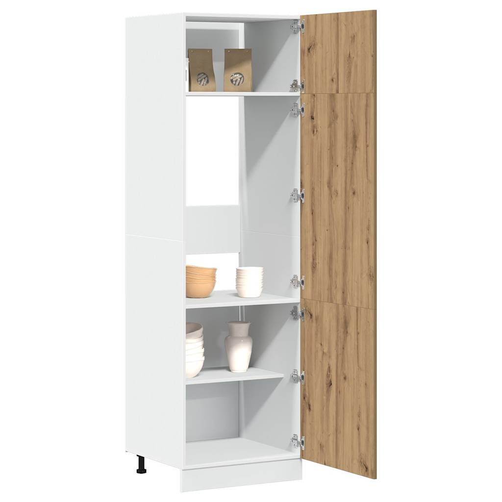 Kühlumbauschrank Lyon Artisan-Eiche 60x57x207 cm Holzwerkstoff