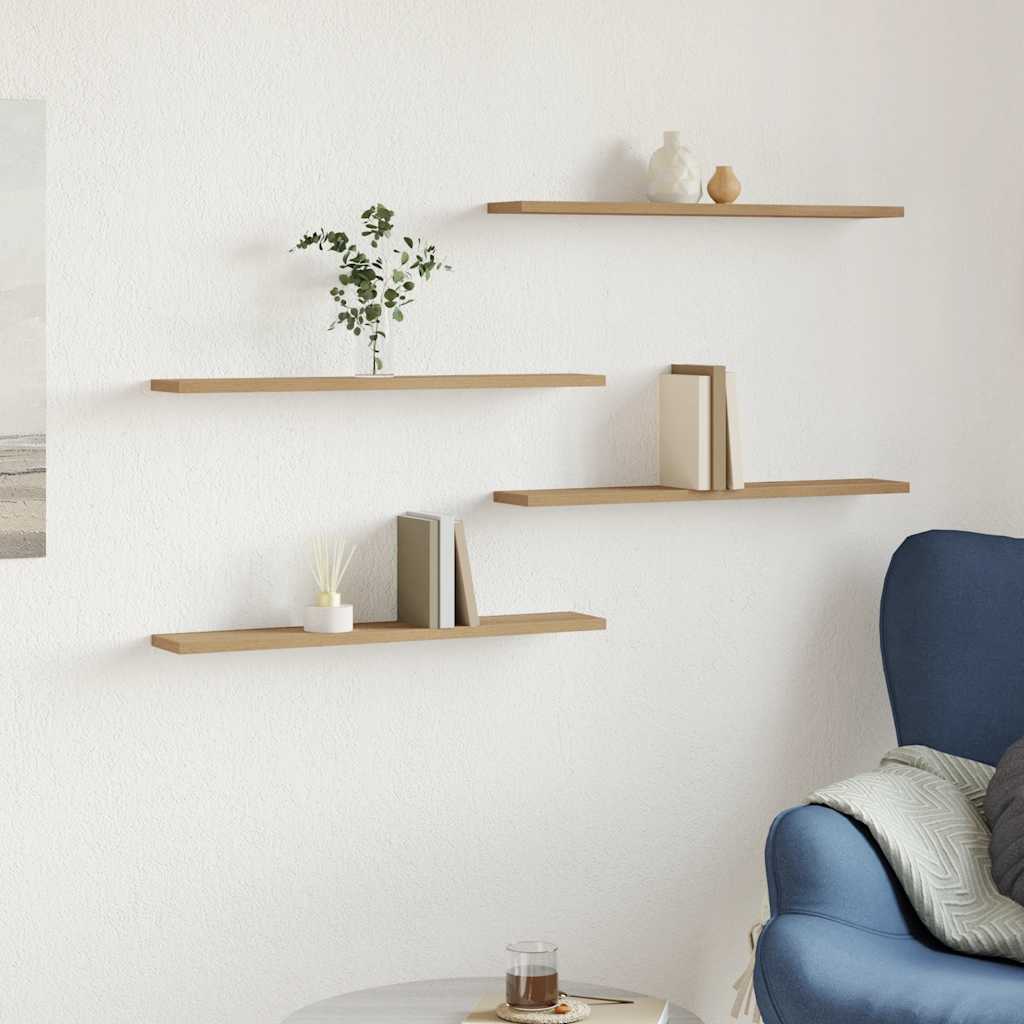 Wandregale 4 Stk. Artisan-Eiche 60x20x1,5 cm Holzwerkstoff