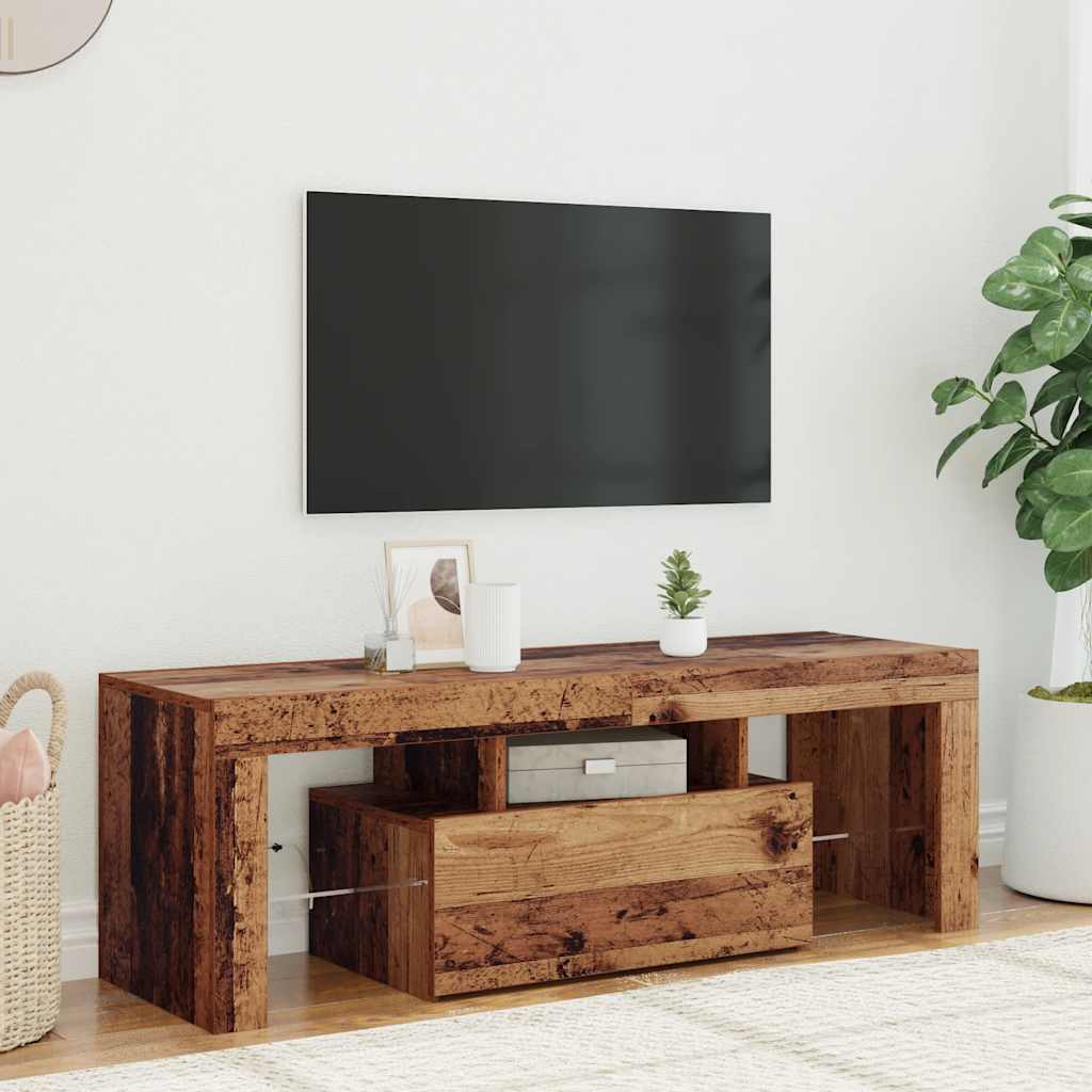 TV-Schrank mit LED Altholz-Optik 120x36,5x40 cm Holzwerkstoff