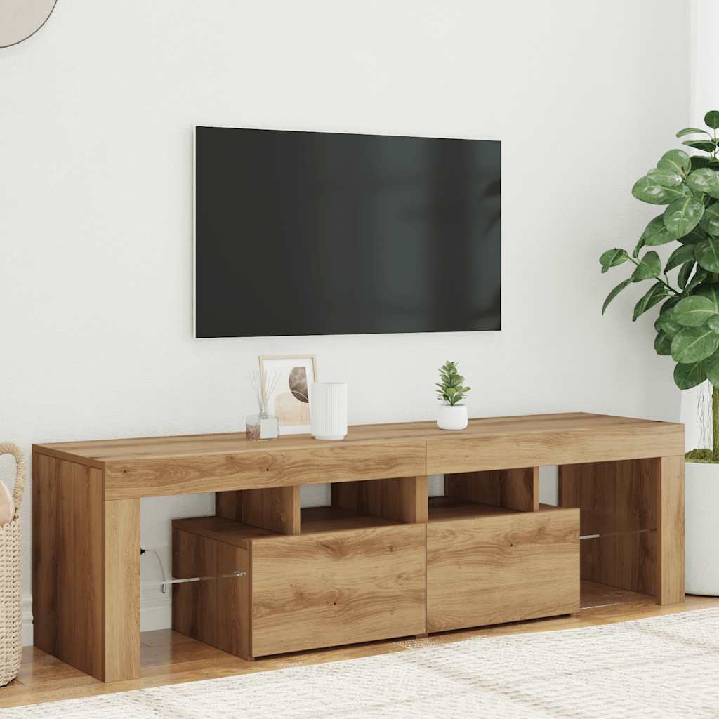 TV-Schrank mit LED Artisan-Eiche 140x36,5x40 cm Holzwerkstoff