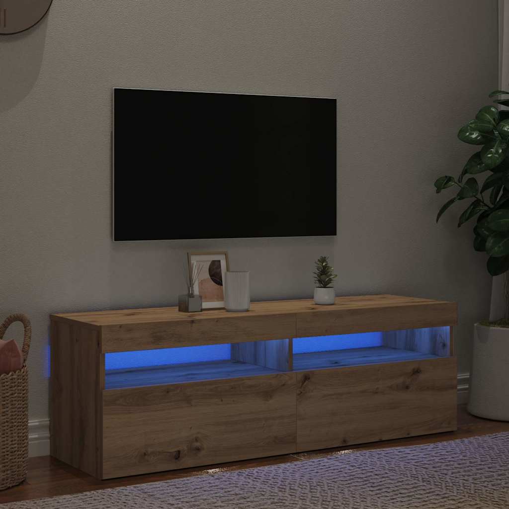 TV-Schrank mit LED Artisan-Eiche 120x35x40 cm Holzwerkstoff