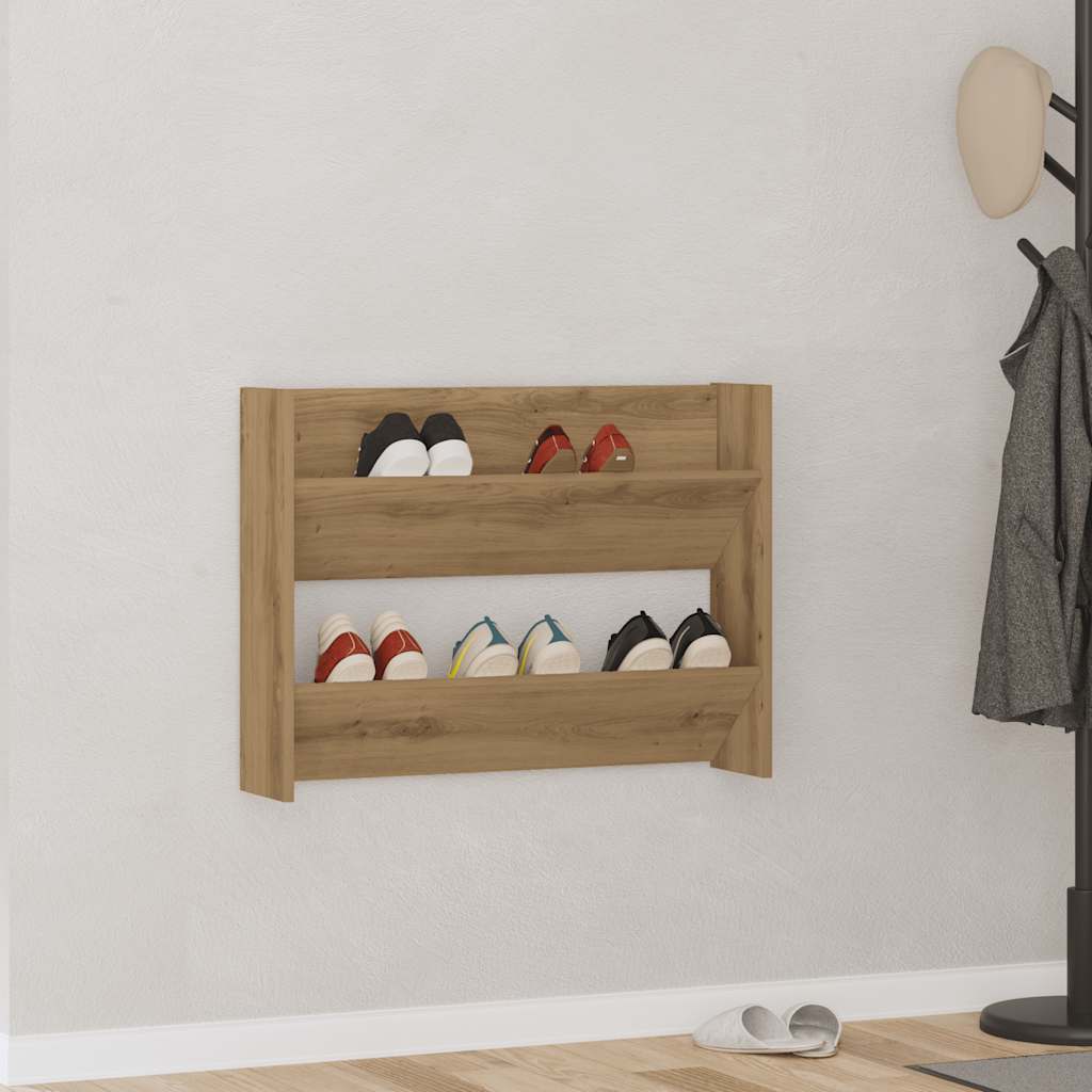 Wand-Schuhregal Artisan-Eiche 80x18x60 cm Holzwerkstoff