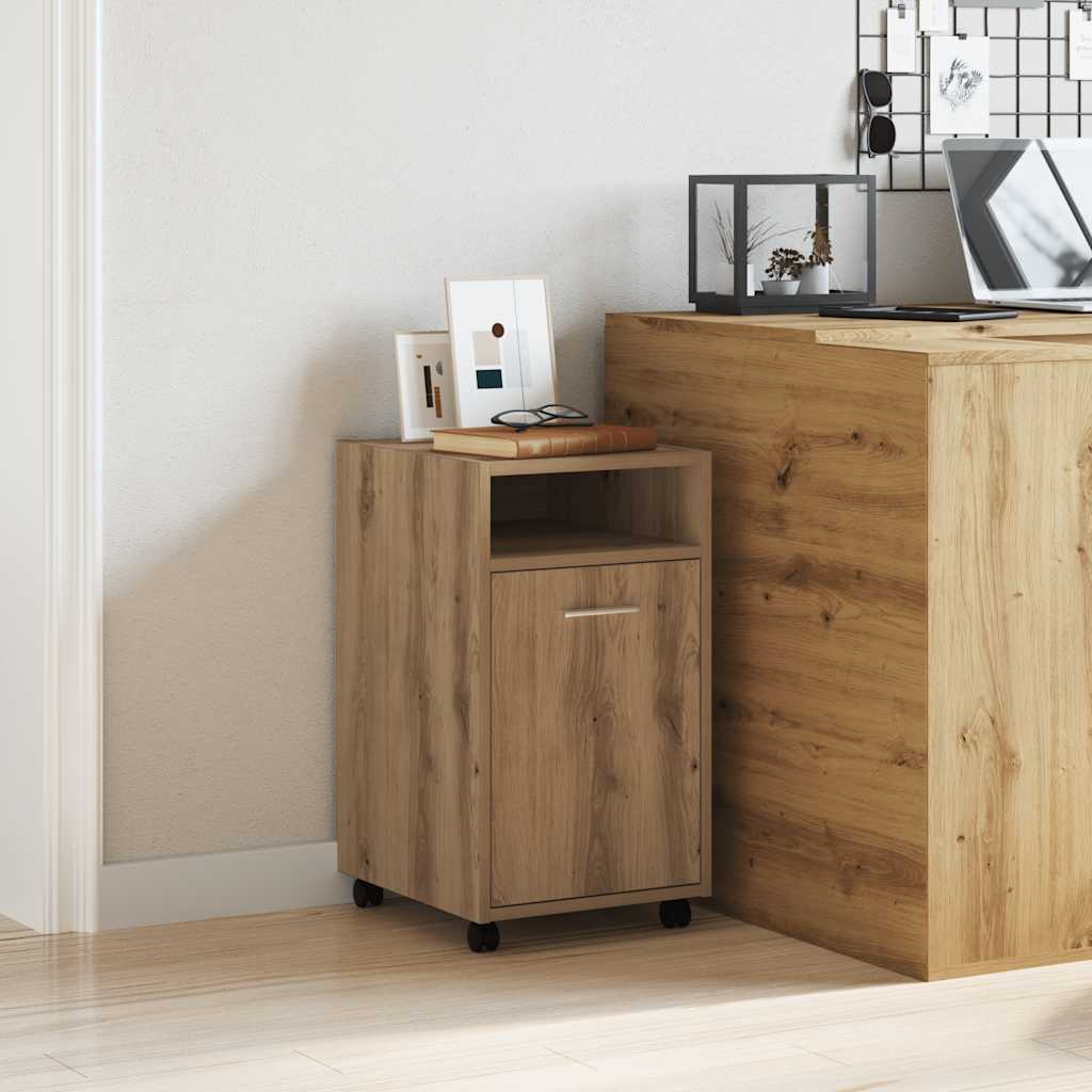 Schrank mit Rollen Artisan-Eiche 33x38x60 cm Holzwerkstoff