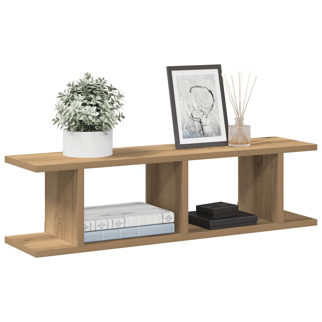 Wandregale 2 Stk. Artisan-Eiche 75x18x20 cm Holzwerkstoff